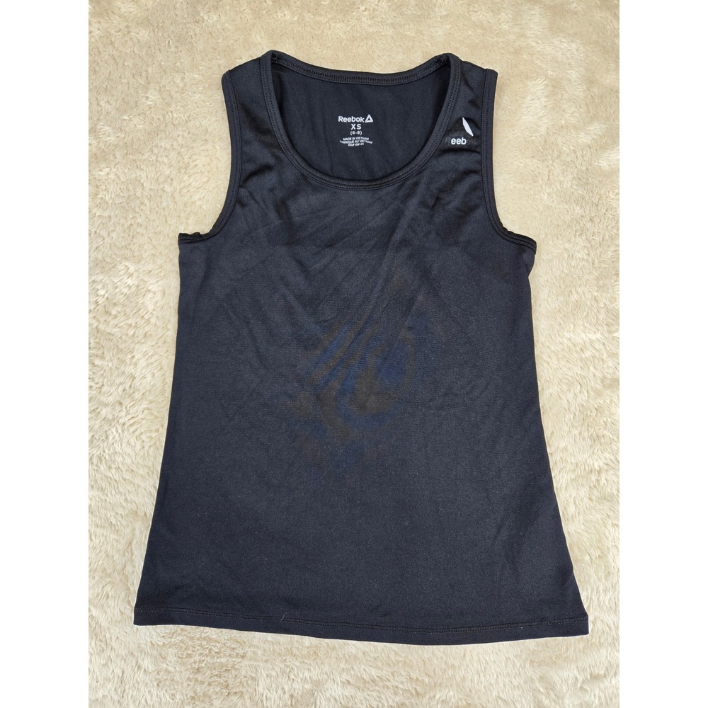 Reebok Black Sleeveless Athletic Tank Top Women's XS Cutout Back Performance